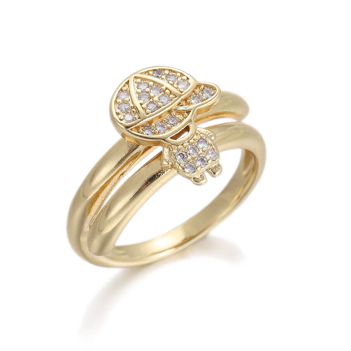 2Pcs Popular Copper Inlaid Zircon Ring Luxury Design Open Adjustable Couple Ring - Bild 12 von 30