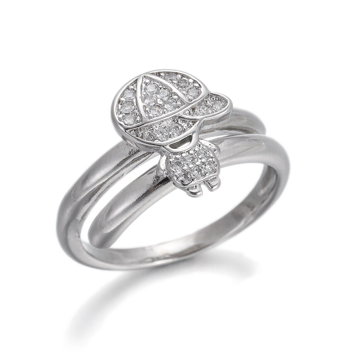 2Pcs Popular Copper Inlaid Zircon Ring Luxury Design Open Adjustable Couple Ring - Bild 17 von 30