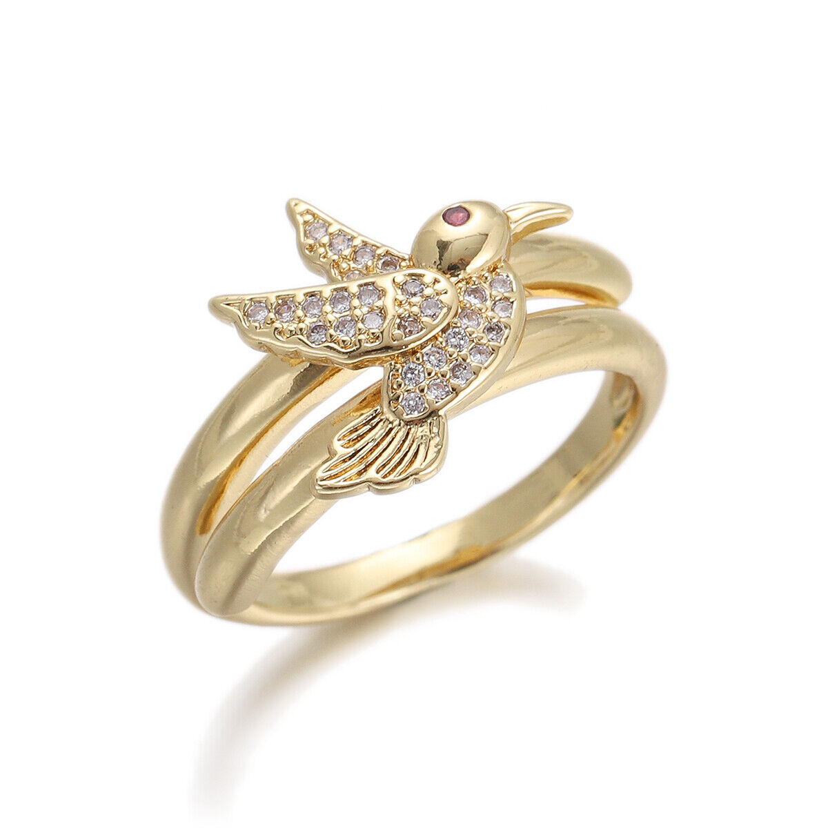 2Pcs Popular Copper Inlaid Zircon Ring Luxury Design Open Adjustable Couple Ring - Bild 21 von 30
