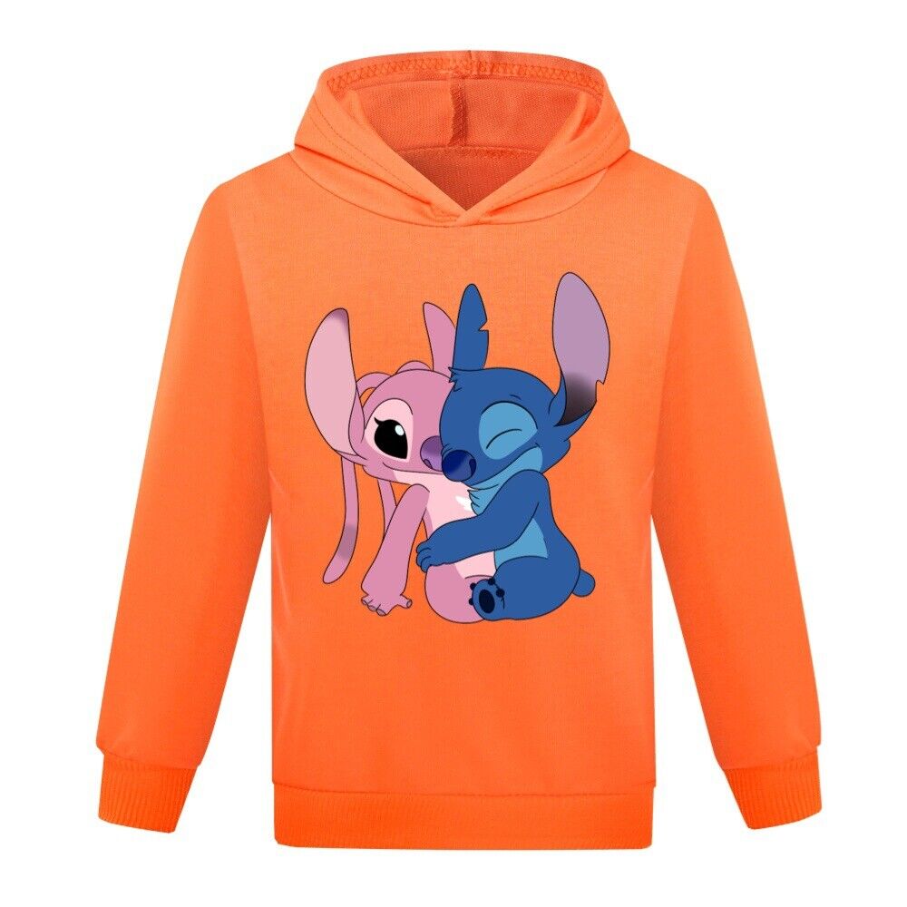 Kids  Angel Lilo and Stitch Hoodies Tops Long Sleeve Jumper Casual Sweatshirt
