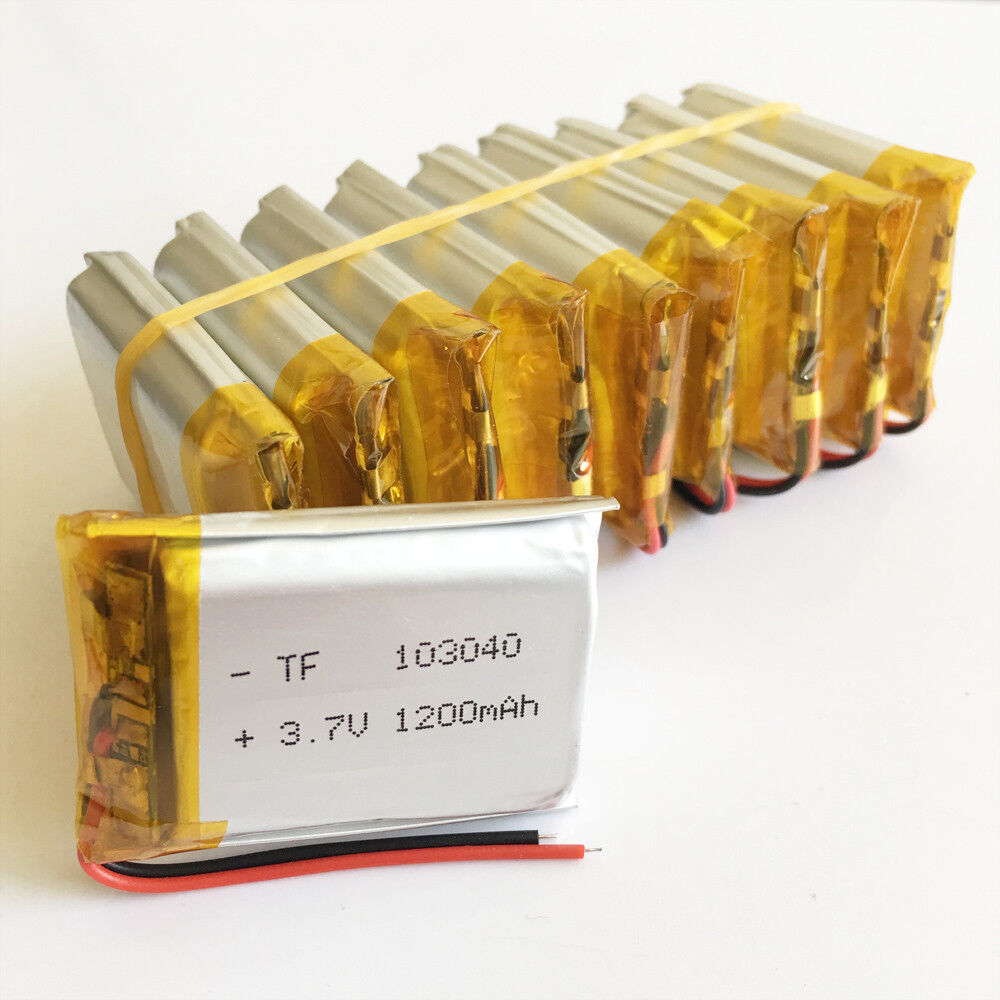 10 PCS 3.7V 1200mAh Lipo Li-Polymer Battery 103040 For Cell Phone Camera GPS PAD