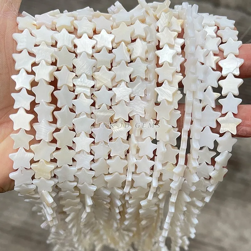 Cuentas de estrella concha blanca madreperla cuentas sueltas para hacer joyas pulsera - Imagen 6 de 7