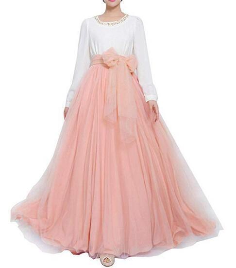 Women Long Maxi Tulle Skirt Floor Length for Wedding Party Evening Puffy Skirts - Picture 19 of 19
