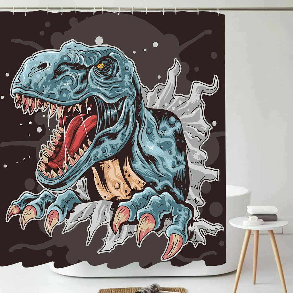 Animal Bathroom Shower Curtain Western Vintage Rustic Decoration with Hooks - Picture 12 of 26