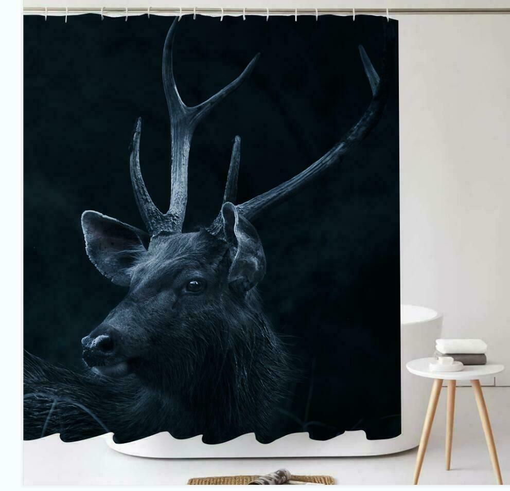 Animal Bathroom Shower Curtain Western Vintage Rustic Decoration with Hooks - Picture 13 of 26