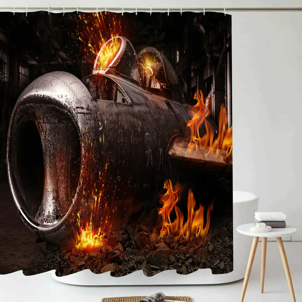 Animal Bathroom Shower Curtain Western Vintage Rustic Decoration with Hooks - Picture 17 of 26