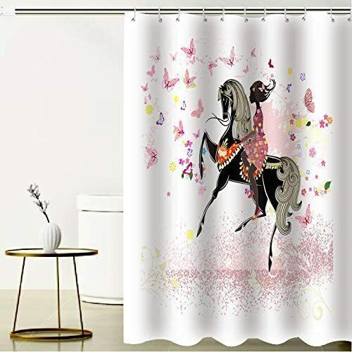 Animal Bathroom Shower Curtain Western Vintage Rustic Decoration with Hooks - Picture 19 of 26