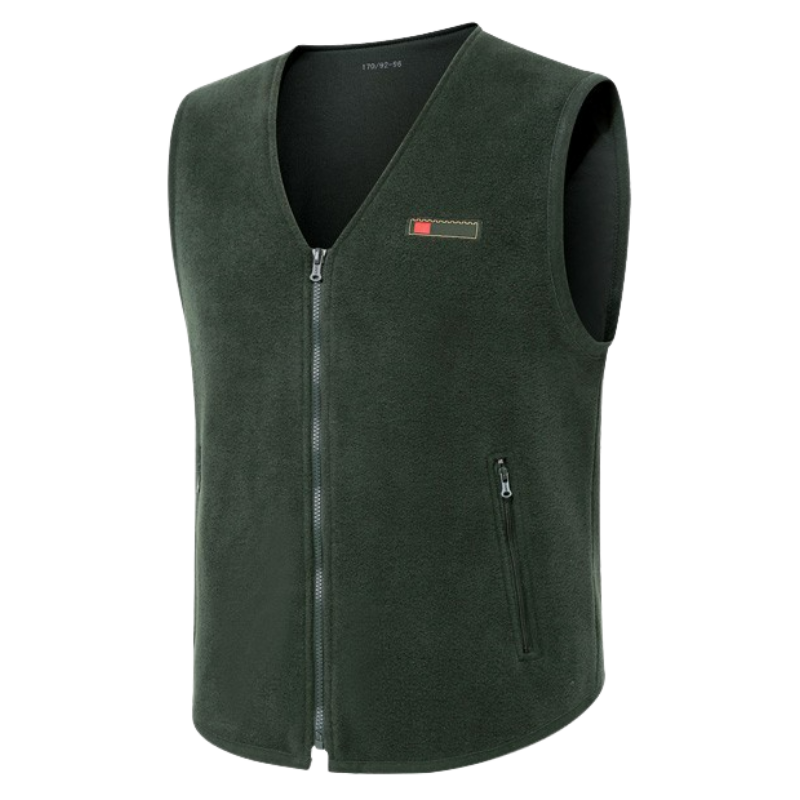 Men Casual Zipper Fleece Lined Warm Waistcoat Sleeveless Tank Tops V-Neck Vest