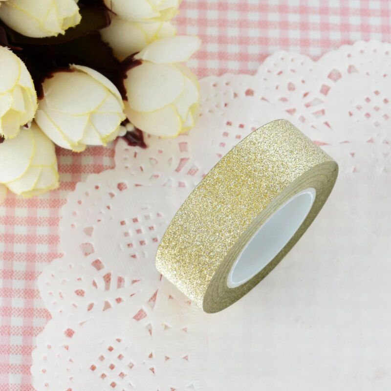 1pcs Masking Tape Sticker DIY Self Adhesive Glitter Craft Decor 10m x 15mm - Picture 12 of 14