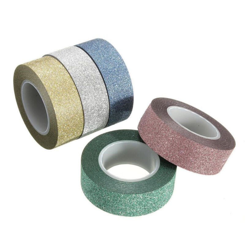 1pcs Masking Tape Sticker DIY Self Adhesive Glitter Craft Decor 10m x 15mm - Picture 10 of 14