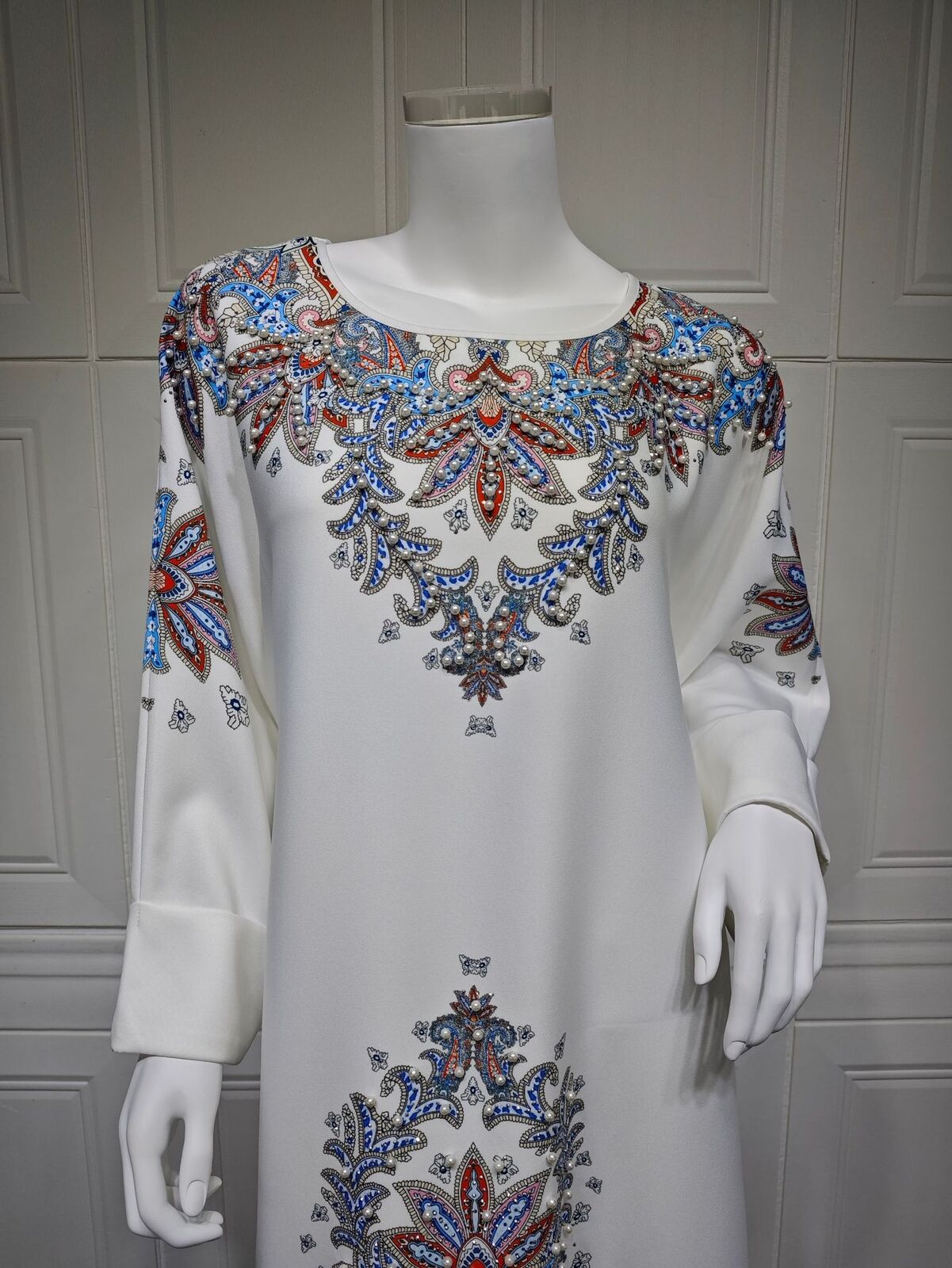 Women Muslim Abaya Maxi Dress Evening Kaftan Long Robe Floral Printed Arab Gown - Picture 53 of 406