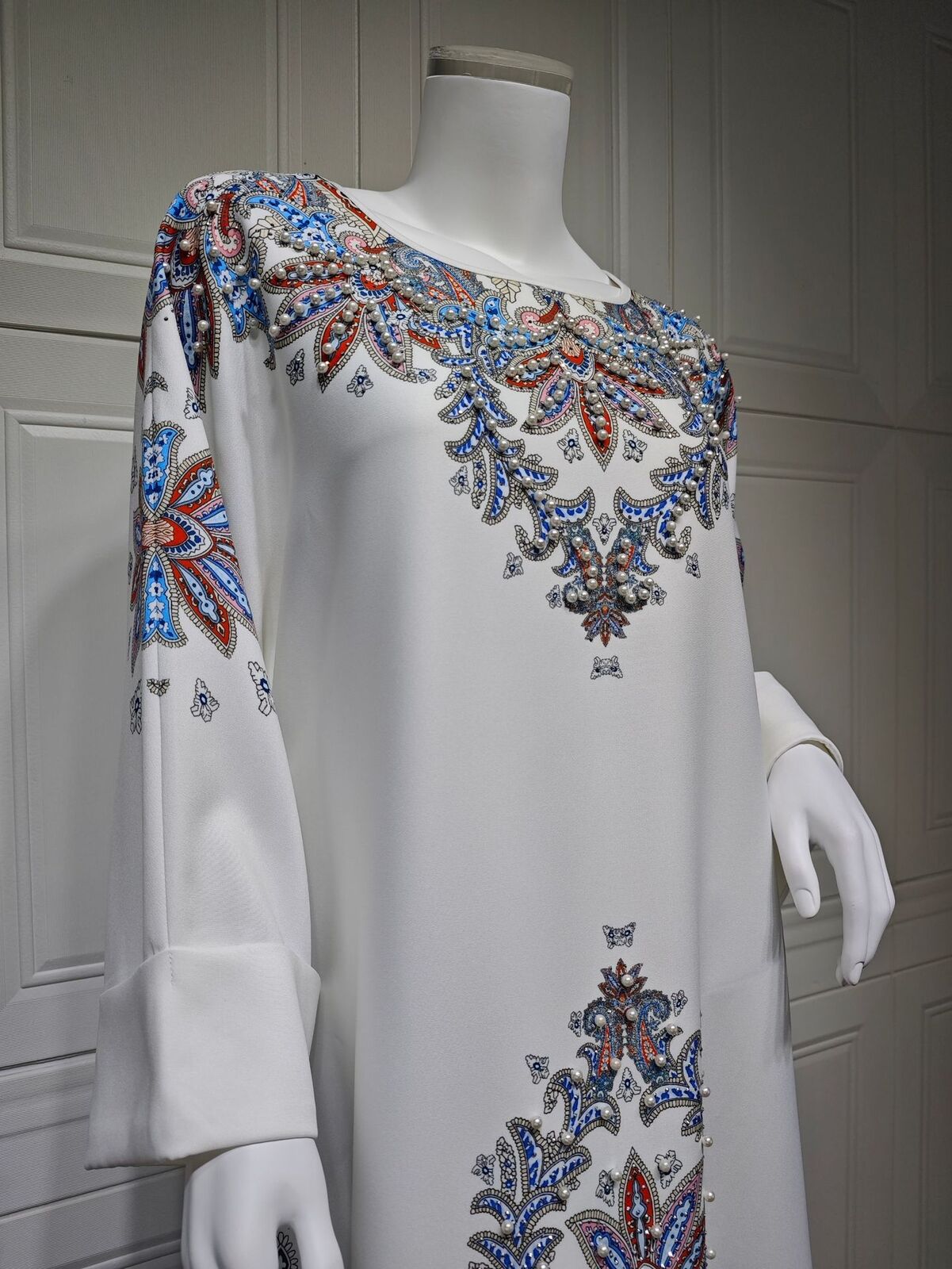 Women Muslim Abaya Maxi Dress Evening Kaftan Long Robe Floral Printed Arab Gown - Picture 55 of 406