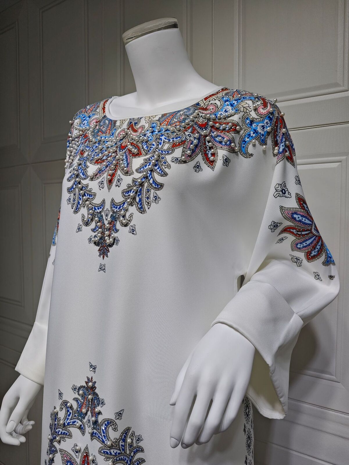 Women Muslim Abaya Maxi Dress Evening Kaftan Long Robe Floral Printed Arab Gown - Picture 57 of 406