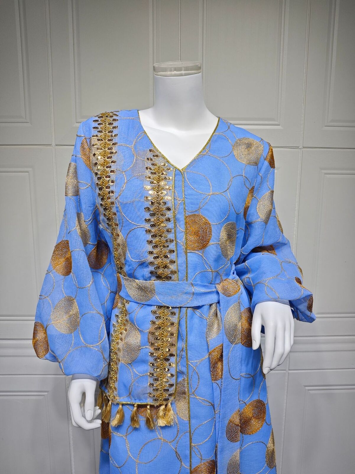 Women Muslim Abaya Maxi Dress Evening Kaftan Long Robe Floral Printed Arab Gown - Picture 85 of 406