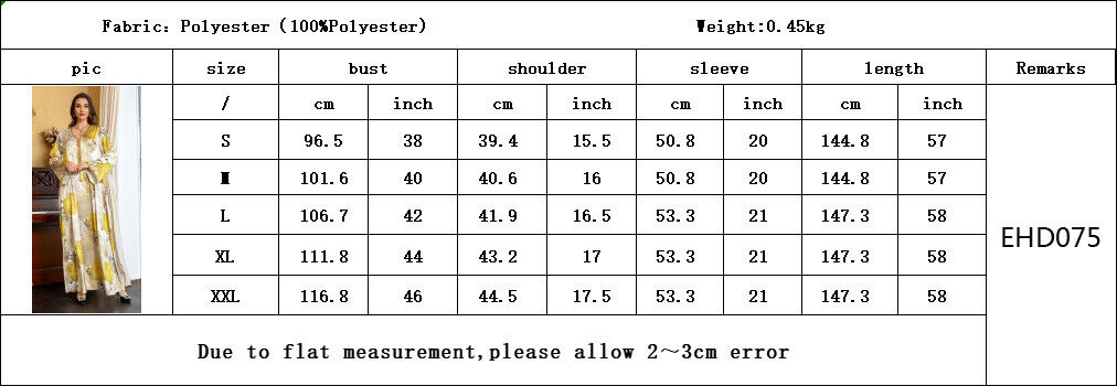 Women Muslim Abaya Maxi Dress Evening Kaftan Long Robe Floral Printed Arab Gown - Picture 178 of 406