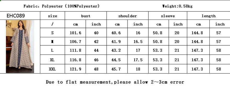 Women Muslim Abaya Maxi Dress Evening Kaftan Long Robe Floral Printed Arab Gown - Picture 248 of 406
