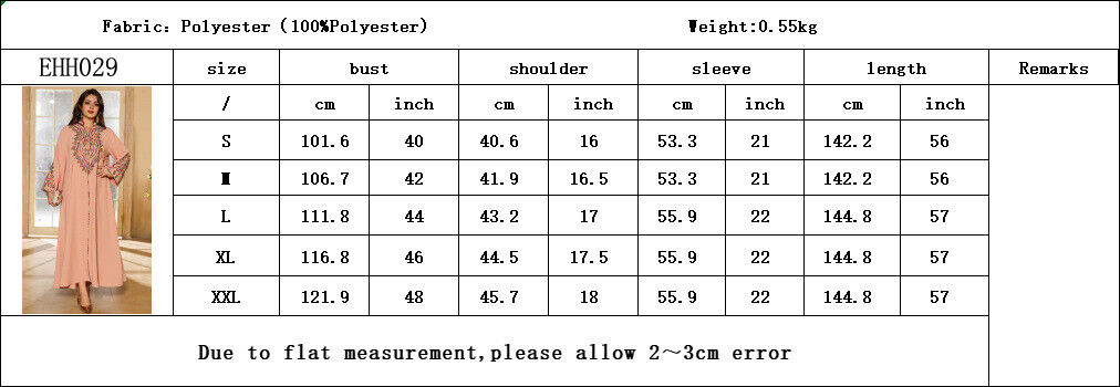 Women Muslim Abaya Maxi Dress Evening Kaftan Long Robe Floral Printed Arab Gown - Picture 282 of 406