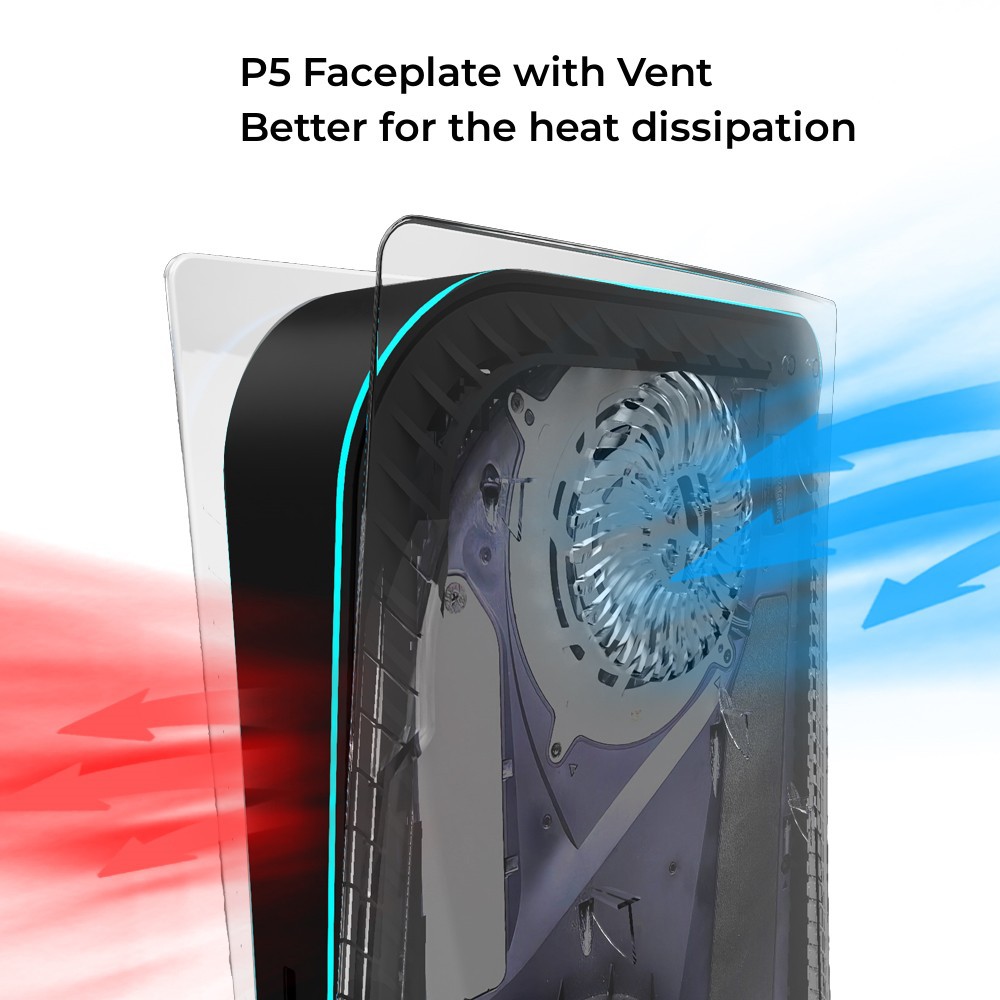 Cooling Vent Transparent Plate ABS Protective Faceplate for PS5 Disc Edition - Picture 10 of 13