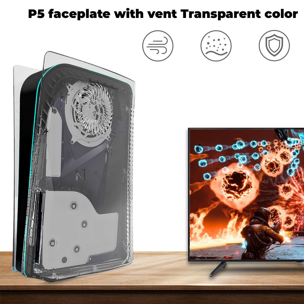 Cooling Vent Transparent Plate ABS Protective Faceplate for PS5 Disc Edition - Picture 11 of 13