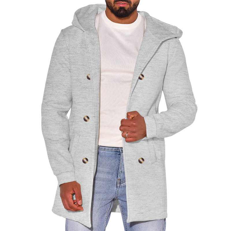 Gabardina Otoño/Invierno Con Capucha Doble Pecho Para Hombre Chaqueta Informal Prendas de abrigo Prenda para el torso - Imagen 29 de 30