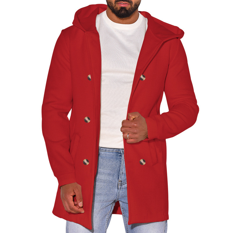 Gabardina Otoño/Invierno Con Capucha Doble Pecho Para Hombre Chaqueta Informal Prendas de abrigo Prenda para el torso - Imagen 27 de 30