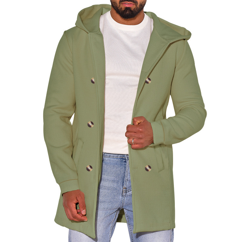 Gabardina Otoño/Invierno Con Capucha Doble Pecho Para Hombre Chaqueta Informal Prendas de abrigo Prenda para el torso - Imagen 28 de 30