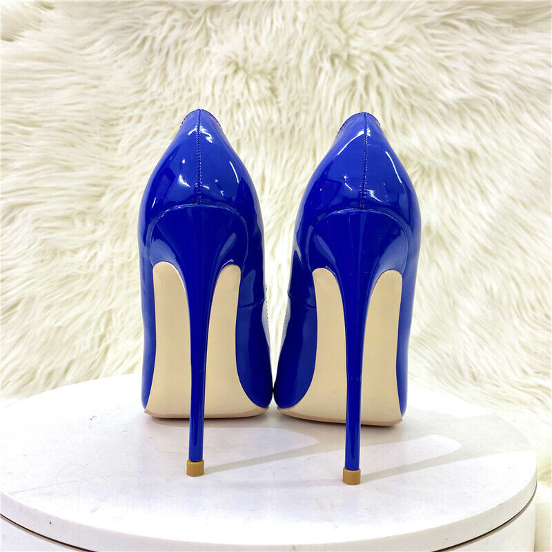 Womens Patent Leather High Heels 12Cm Pointed Toe Stilettos Sandals Pumps New