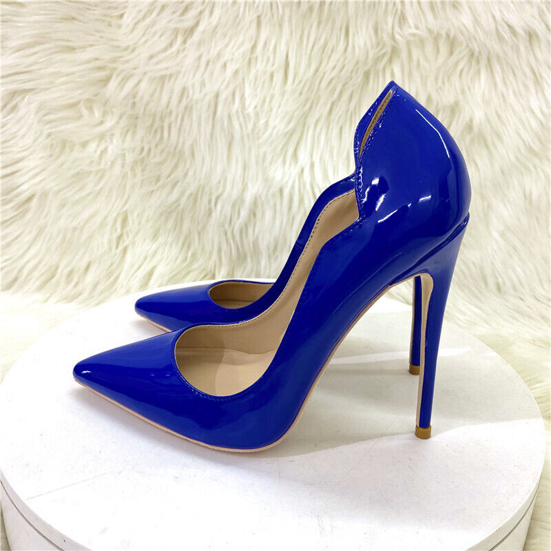 Womens Patent Leather High Heels 12Cm Pointed Toe Stilettos Sandals Pumps New