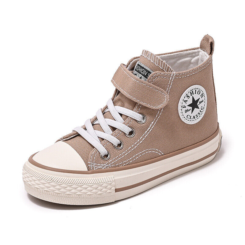 Kids Boys Girls Canvas Trainers Shoes High Top Casual Sneakers School Walking UK - Picture 24 of 27