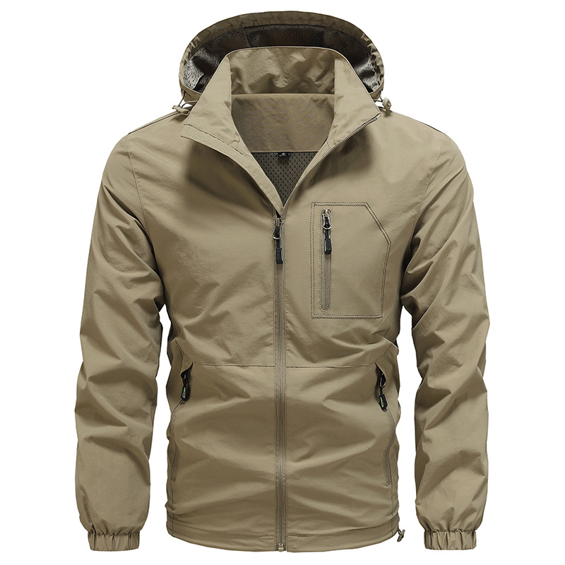 Men's Thin Style Hiking Jacket Quick-dry Windbreaker Outdoor Sports Outwear Coat - Picture 22 of 22