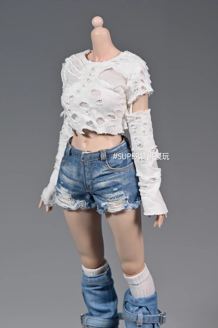 1/6 Undercut T-shirt Tops Clothes Model Fit 12" Female PH TBL Action Figure Body