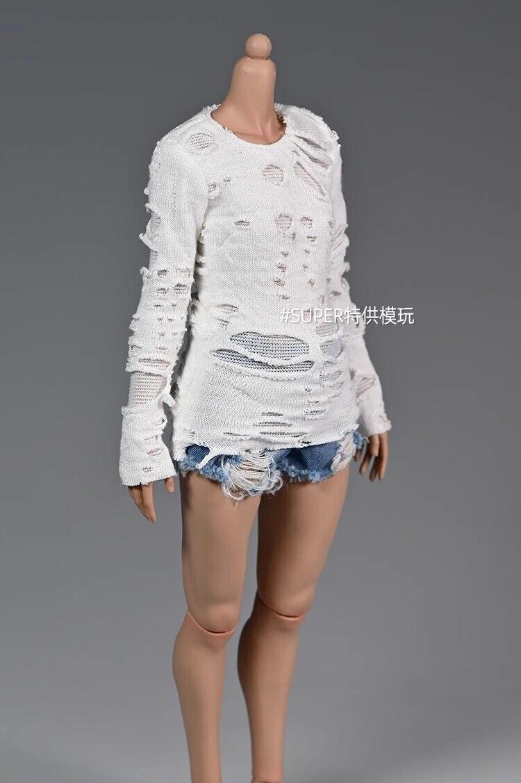 1/6 Undercut T-shirt Tops Clothes Model Fit 12" Female PH TBL Action Figure Body