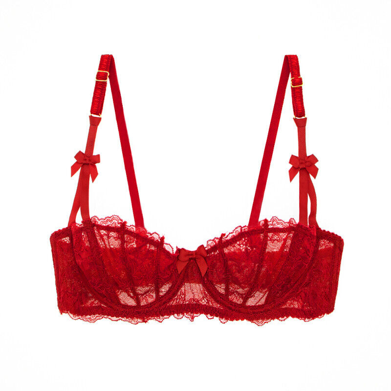 Varsbaby See-through Unlined Bra Underwire Lace Sexy Adjustable Bralette - Picture 27 of 27