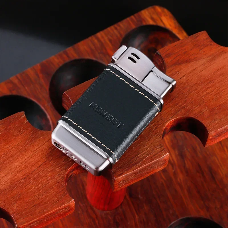 S Leather Refillable Adjustbale Soft Flame Butane