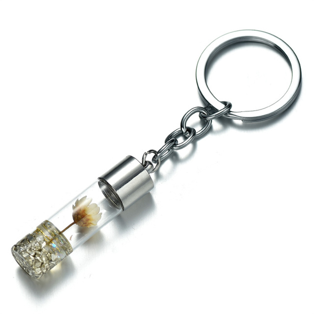 New Plant Dried Flower Glass Bottle Pendant Keychain Forest Eternal Flower - Picture 20 of 21