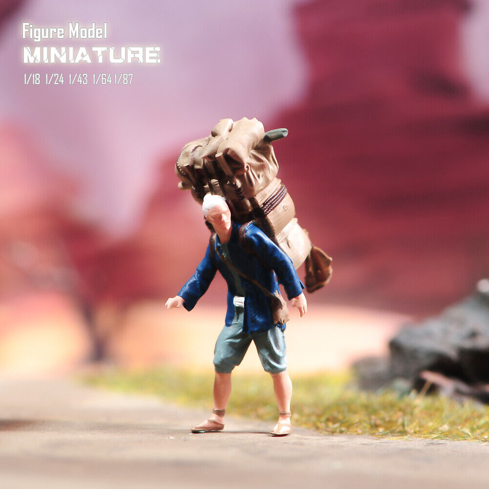 1/64 1/87 1/43 1/24 1/18 Scena Miniature Arrampicata Wild Man Bagaglio Figure Bambola - Foto 30 di 34
