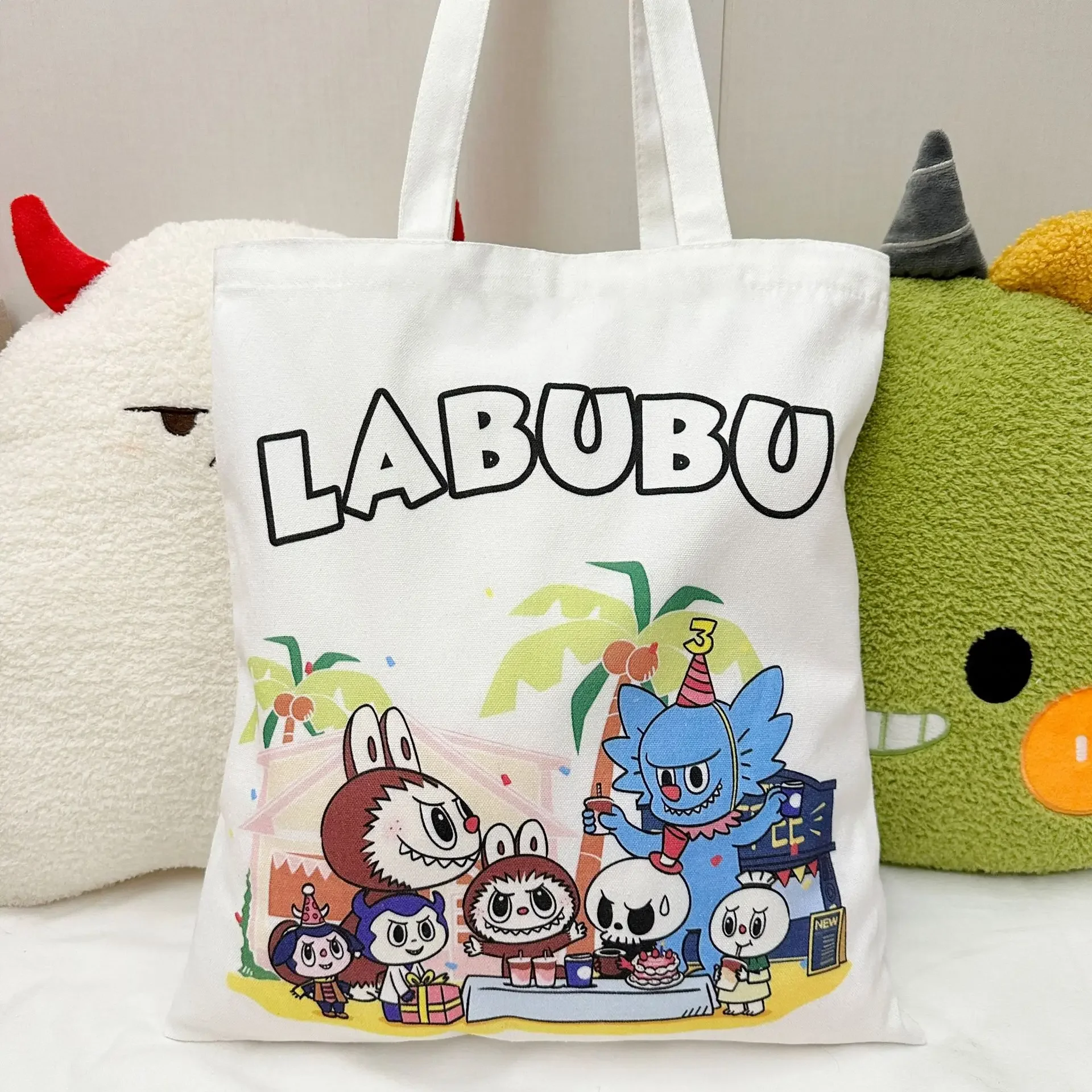 Labubu Canvas Bag Female Student Cute Cartoon Shopping HandBag Casual Shoulder B - Picture 20 of 25