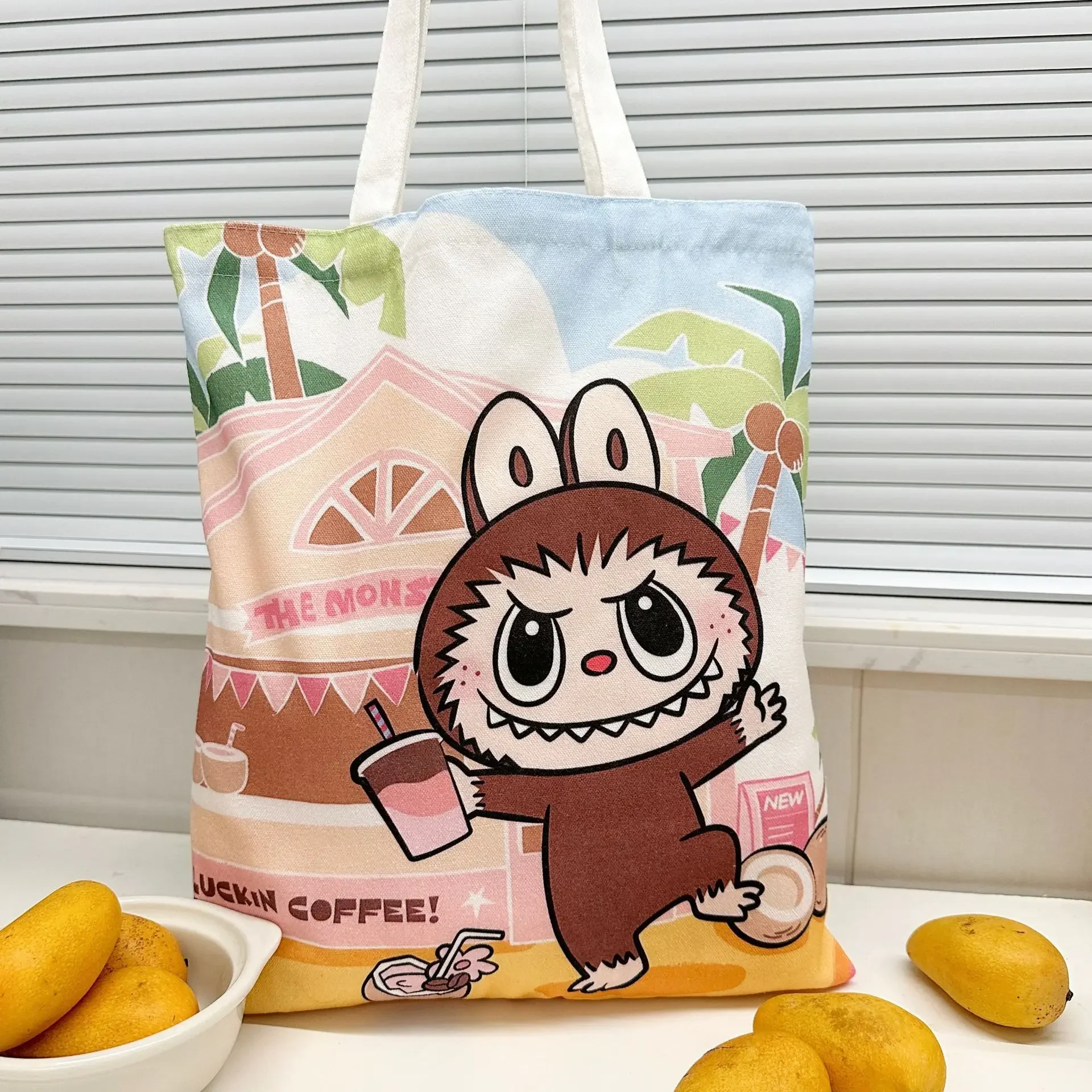 Labubu Canvas Bag Female Student Cute Cartoon Shopping HandBag Casual Shoulder B - Picture 21 of 25