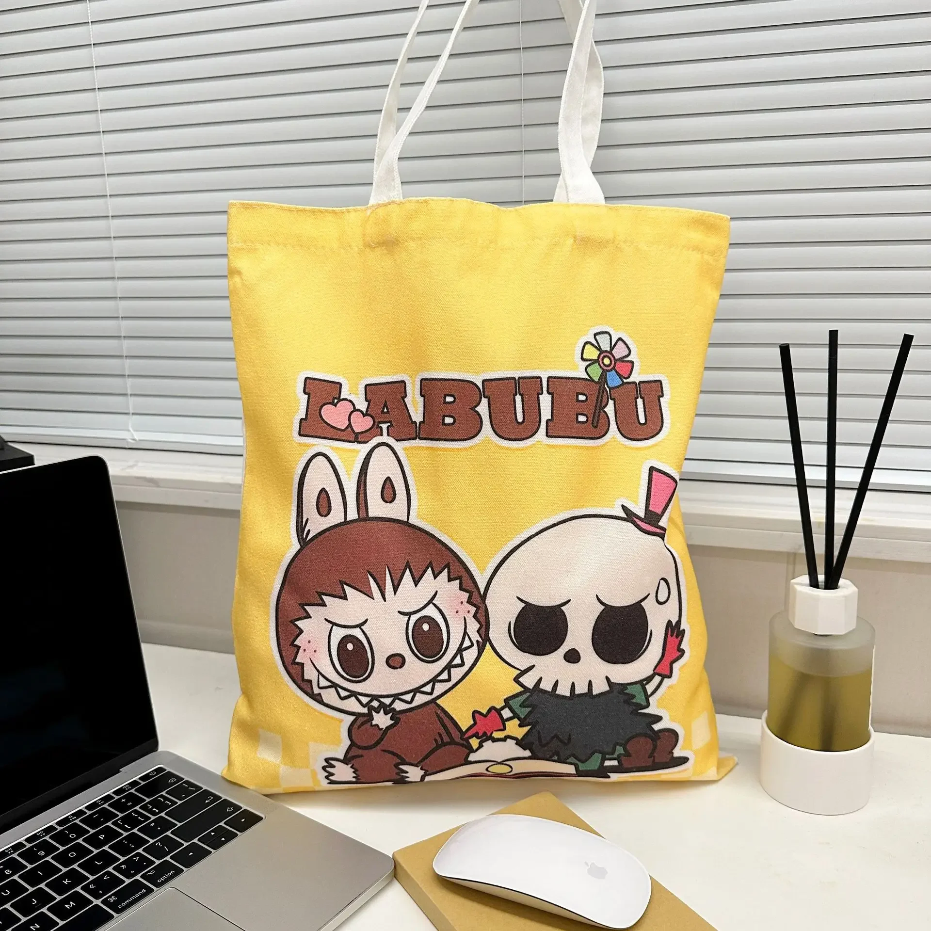 Labubu Canvas Bag Female Student Cute Cartoon Shopping HandBag Casual Shoulder B - Picture 24 of 25