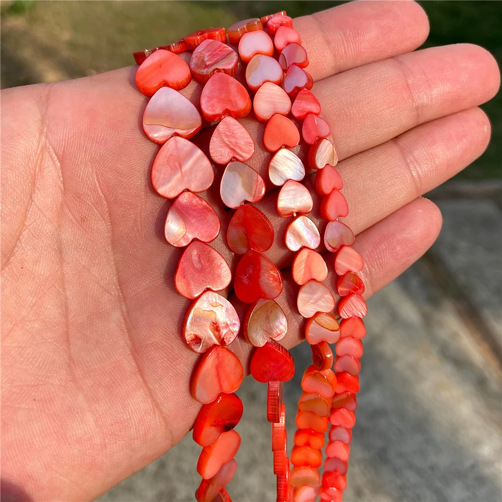 6-12mm Flat Heart Shell Beads Charm Multicolor Natural Loose Spacer Shell Bead - Picture 37 of 50