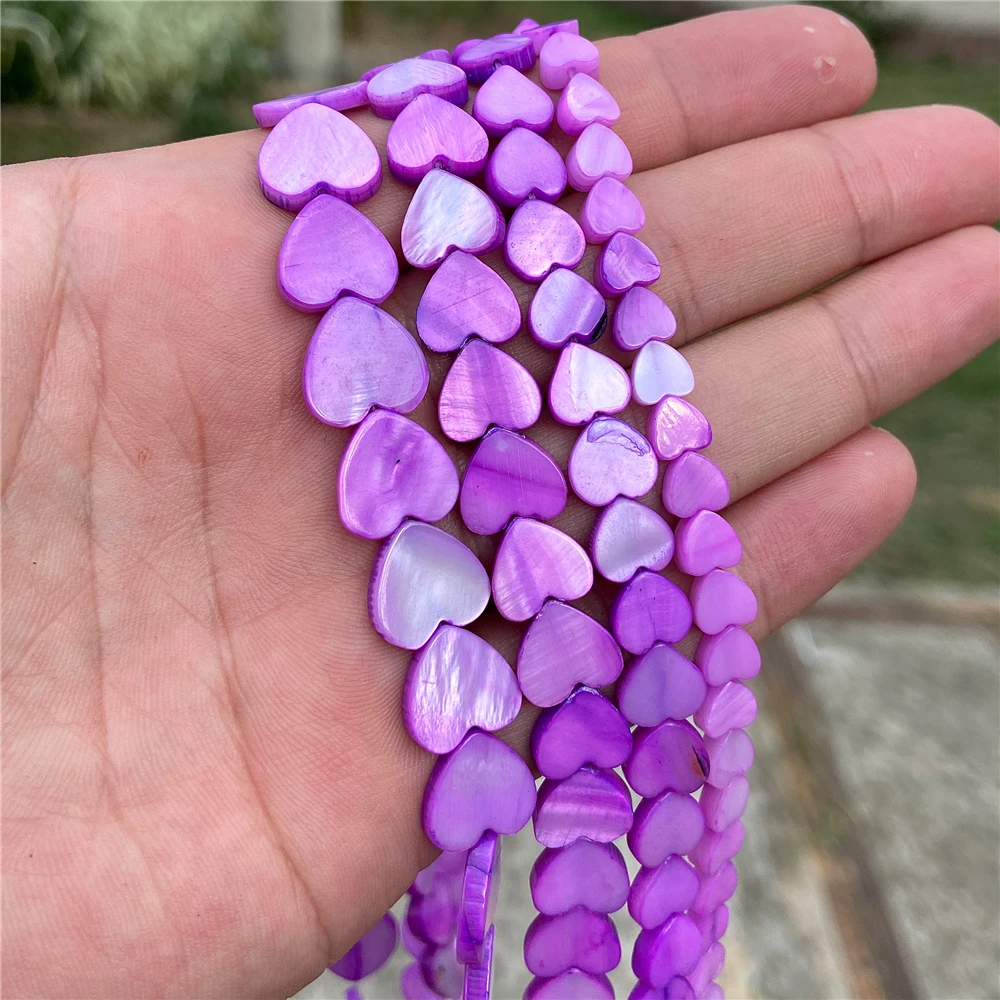 6-12mm Flat Heart Shell Beads Charm Multicolor Natural Loose Spacer Shell Bead - Picture 38 of 50