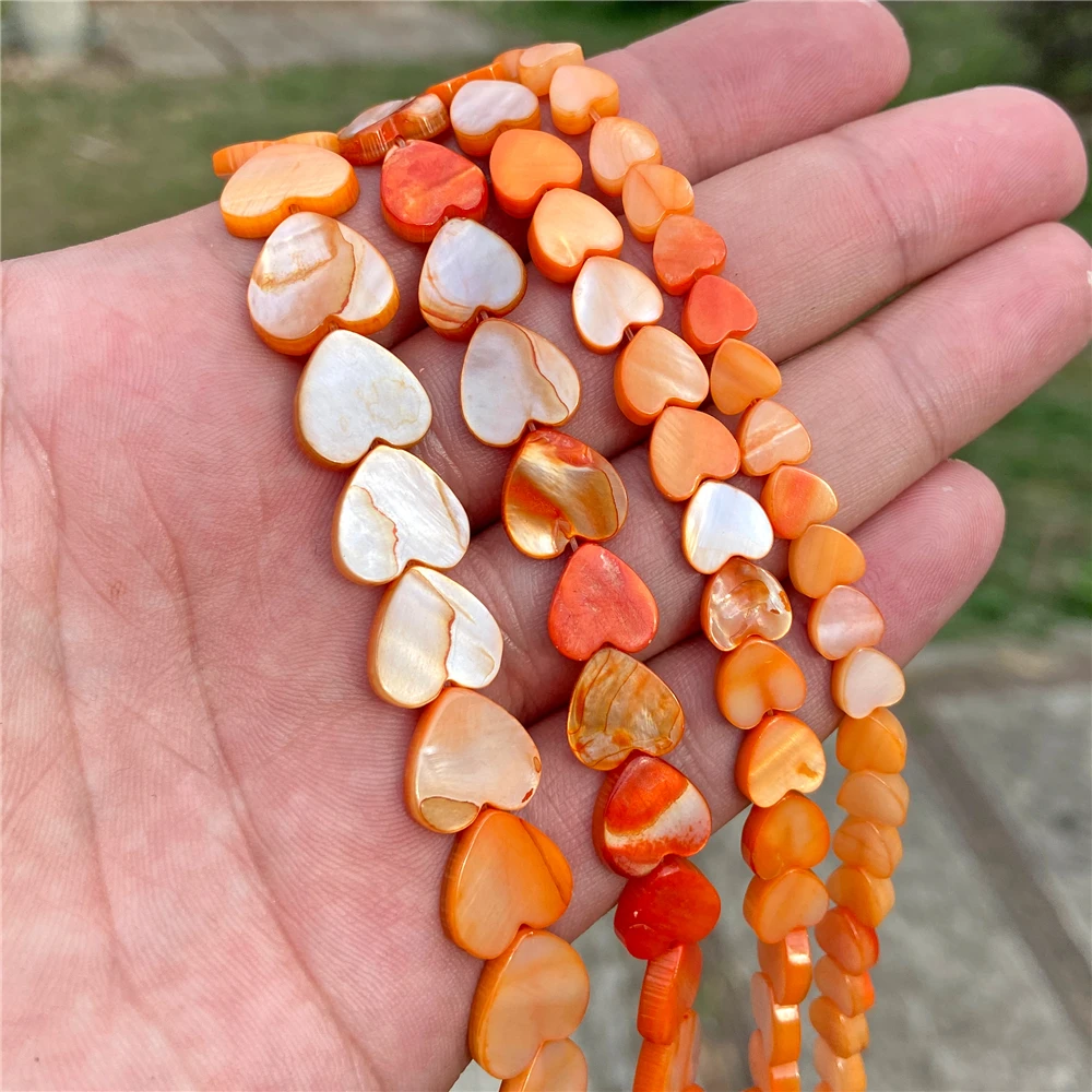 6-12mm Flat Heart Shell Beads Charm Multicolor Natural Loose Spacer Shell Bead - Picture 40 of 50