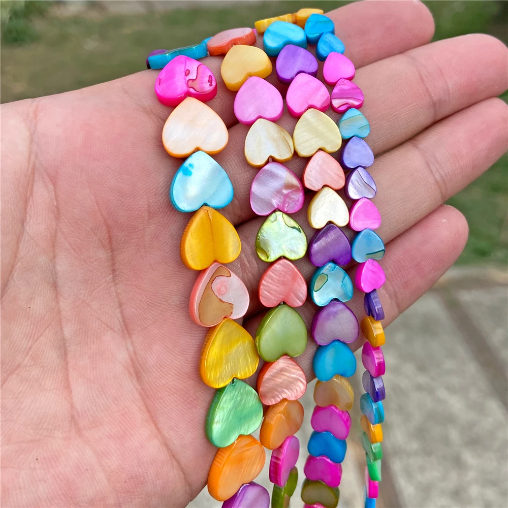 6-12mm Flat Heart Shell Beads Charm Multicolor Natural Loose Spacer Shell Bead - Picture 46 of 50