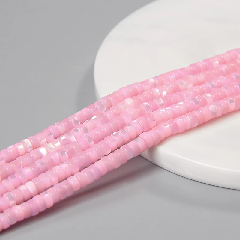 Fashion 2x4mm Small Natural Flat Shell Round Tube Beads Loose Spacer Pearl Beads - Picture 25 of 68