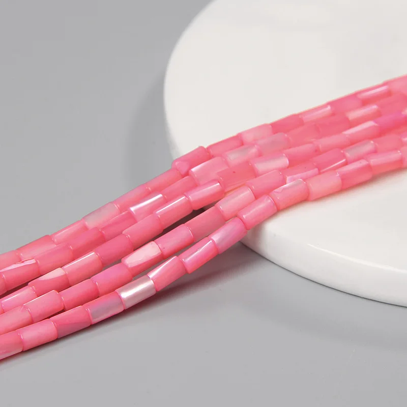 Fashion 2x4mm Small Natural Flat Shell Round Tube Beads Loose Spacer Pearl Beads - Picture 28 of 68