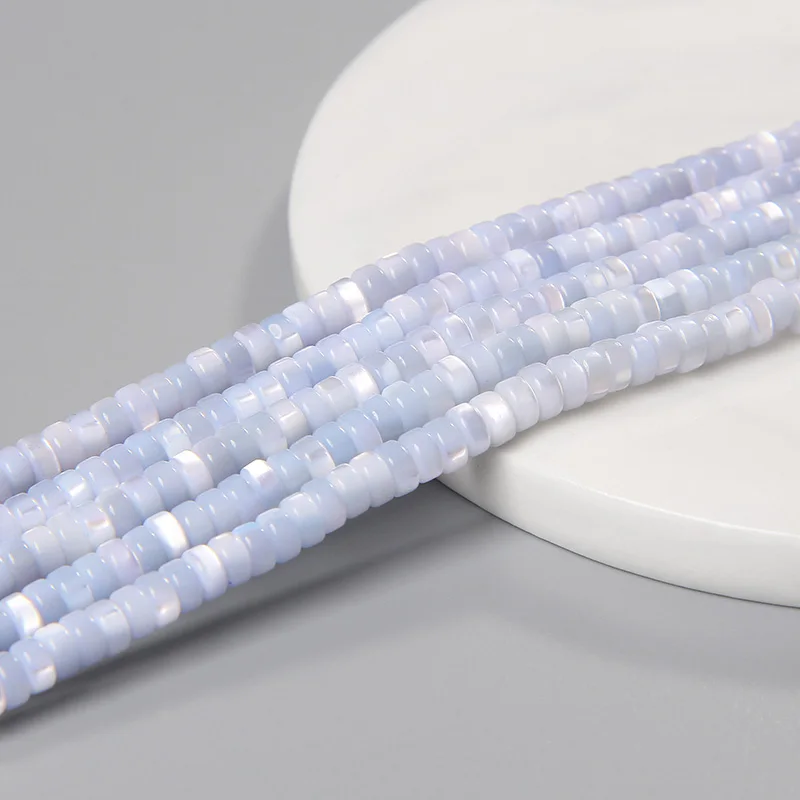 Fashion 2x4mm Small Natural Flat Shell Round Tube Beads Loose Spacer Pearl Beads - Picture 33 of 68