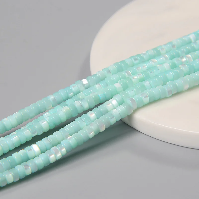 Fashion 2x4mm Small Natural Flat Shell Round Tube Beads Loose Spacer Pearl Beads - Picture 35 of 68