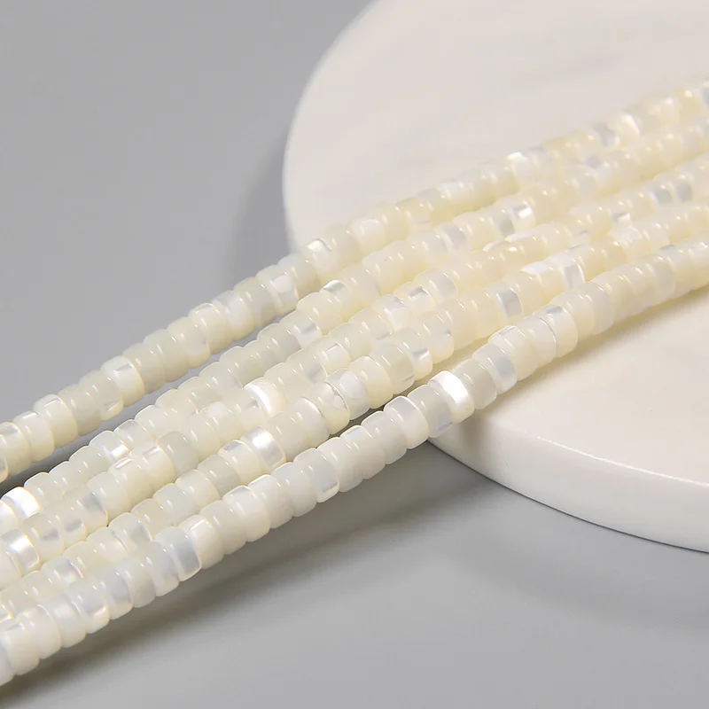 Fashion 2x4mm Small Natural Flat Shell Round Tube Beads Loose Spacer Pearl Beads - Picture 37 of 68