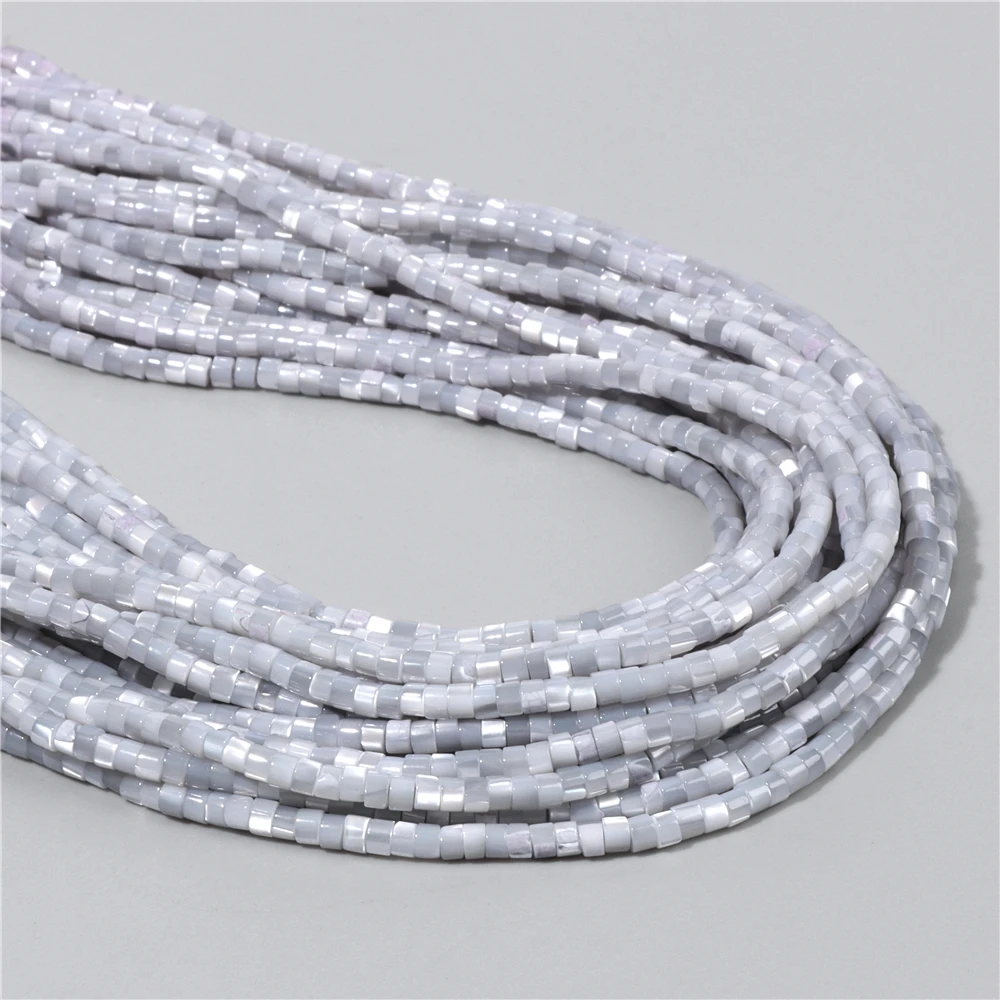 Fashion 2x4mm Small Natural Flat Shell Round Tube Beads Loose Spacer Pearl Beads - Picture 45 of 68