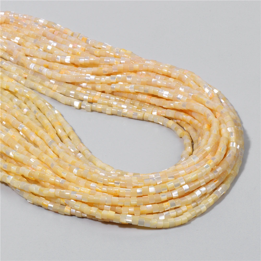 Fashion 2x4mm Small Natural Flat Shell Round Tube Beads Loose Spacer Pearl Beads - Picture 47 of 68